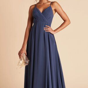 Kaia Chiffon Dress in Slate Blue, Size S